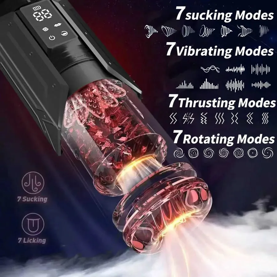 Masturbateur automatique pour homme, avec 7 poussées rotatives, léchage de chatte de poche pour adulte, jouet sexuel, Machine à sexe pour pipe — image 3