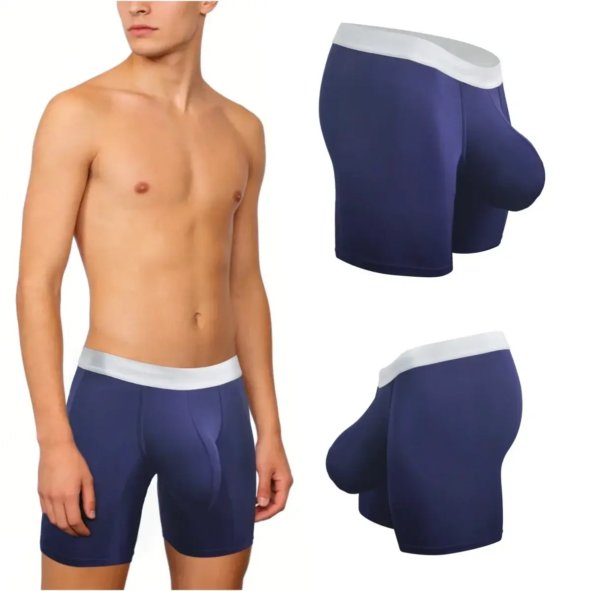 Herren-Boxershorts aus Eisseide, tiefer U-Konvexbeutel, atmungsaktiv, kühl, schnell trocknend, Sport-Laufunterwäsche, Anti-Scheuern, nahtlose Unterhose — image 18
