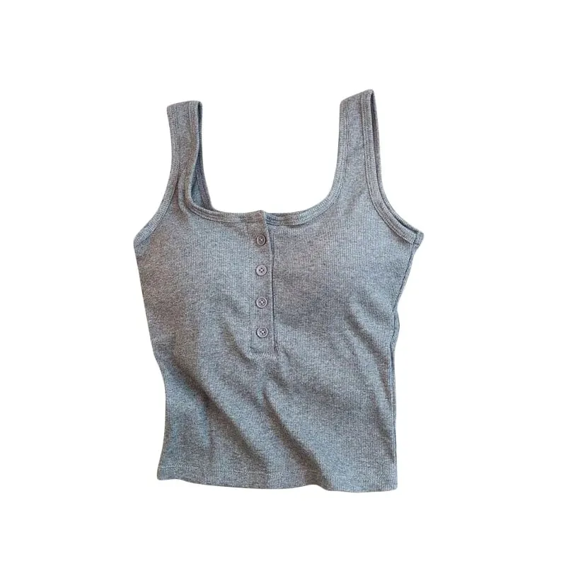 Dames effen kleur spaghettibandjes mouwloos slank hemdje met borstkussen zomerkleding buiten vrouwelijke korte tops vesten — image 12