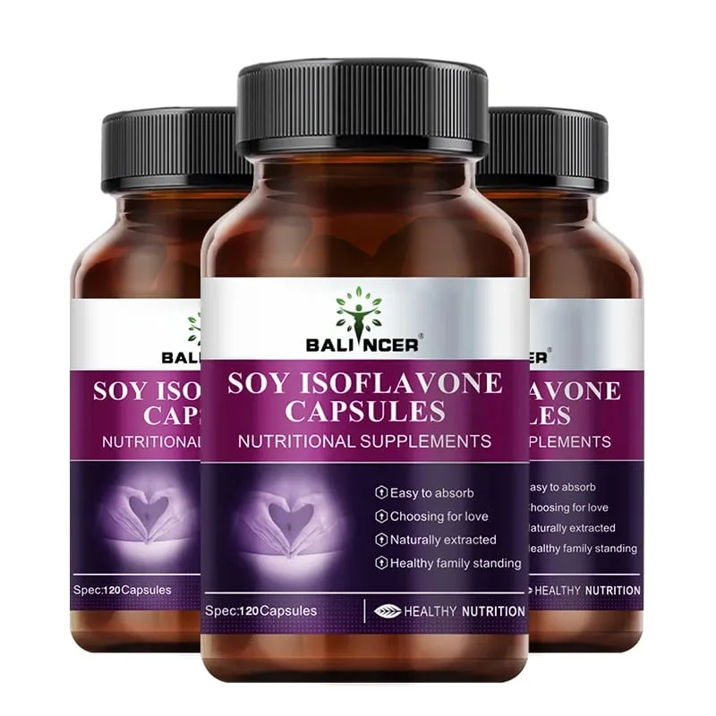 Sójový isoflavonový extrakt kapsle Udržování fyzického stavu Menopauza Úleva Podpora nálady Doplněk výživy pro ženy