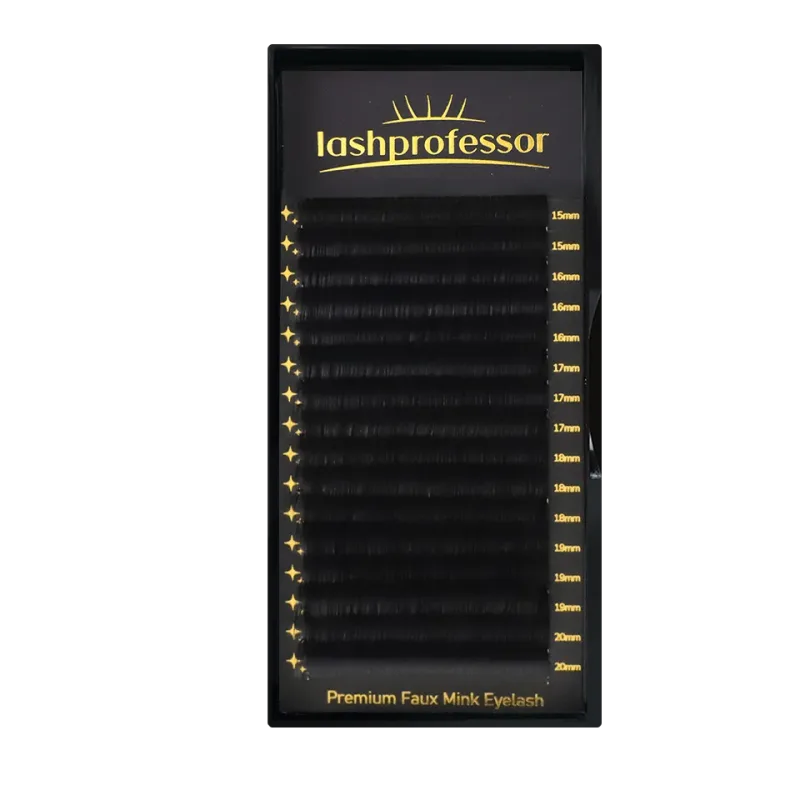 Lashprofessor, 16 filas, extensiones de pestañas individuales clásicas, volumen esponjoso, suministro de pestañas de todos los tamaños, pestañas de visón suaves naturales