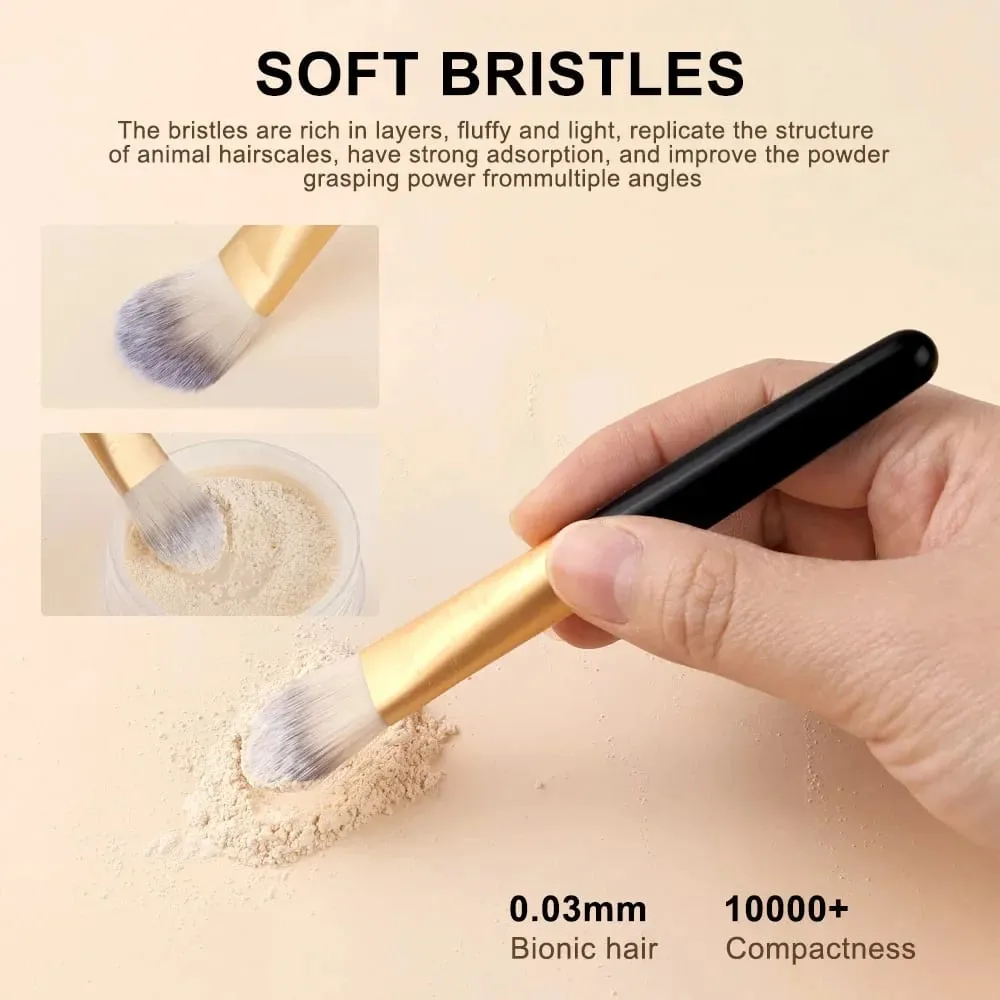 Set Berus Mekap Premium Synthetic Kabuki Foundation Concealers Powder Blush Blending Face Eye Shadow Brush Set — image 4