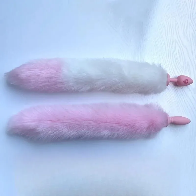 Mały silikonowy korek analny Dildo wtyczka dopochwowa z odpinanym fałszywym miękkim ogonem królika lisa dla pary koralik analny Dilator Sex zabawki — image 2