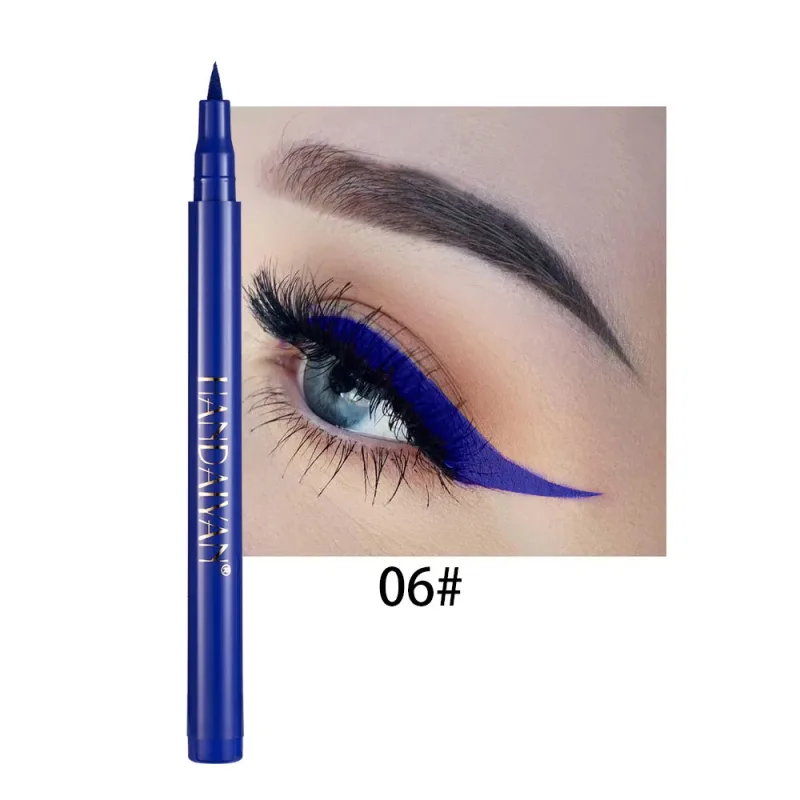Pensil Eyeliner Putih Matte Cepat Kering Kosmetik Pena Eyeliner Cair Halus Tahan Lama Tahan Air Pena Eyeliner Antinoda — image 15