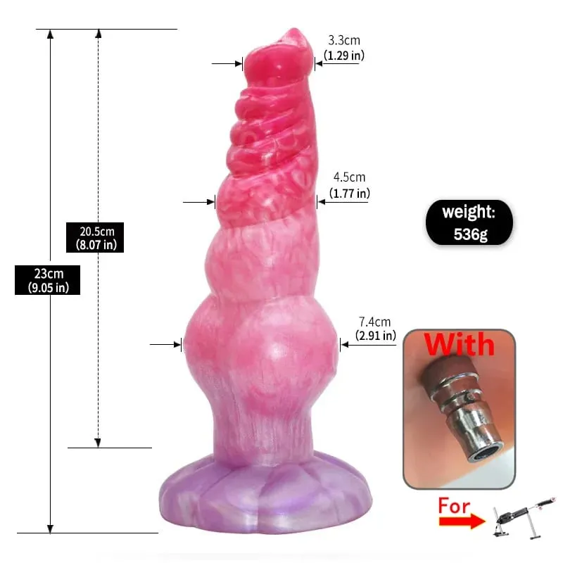 DIY Attachements Dog Knot Dildo With 3XLR Adapter Liquid Silicone Large Penis Anal Plug Sex Toys Quick Air Vac-U-Lock Connector — image 11