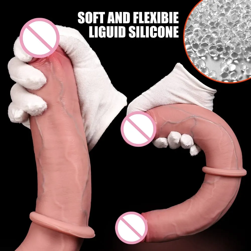 Doppelend-Dildo, realistisch, doppelseitig, große, lange, dicke Dildos mit Venen, Vaginal-Anal-Riesen-Penis-Sexspielzeug für Lesben — image 5