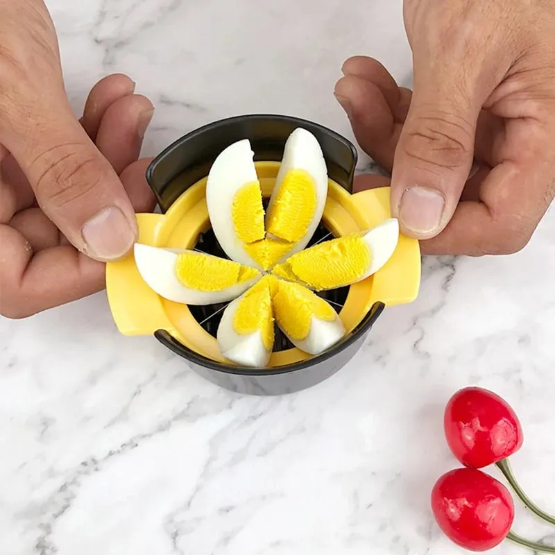 Mga Accessory sa Kusina Tatlo Sa Isa Lahat ng Egg Machine Preserved Eggs Cutter Multi-function Household Fancy Modeling Splitter — image 2