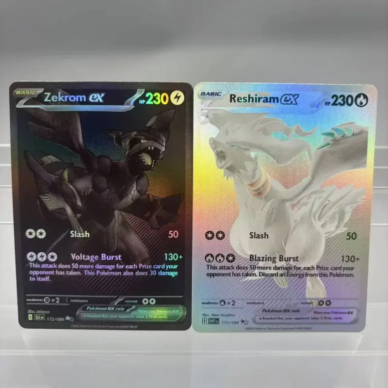 DIY Collection 2025 SV11 Reshiram Zekrom ex DIY Self Made Single Card Classic Game Anime Card Gift Toy — image 4