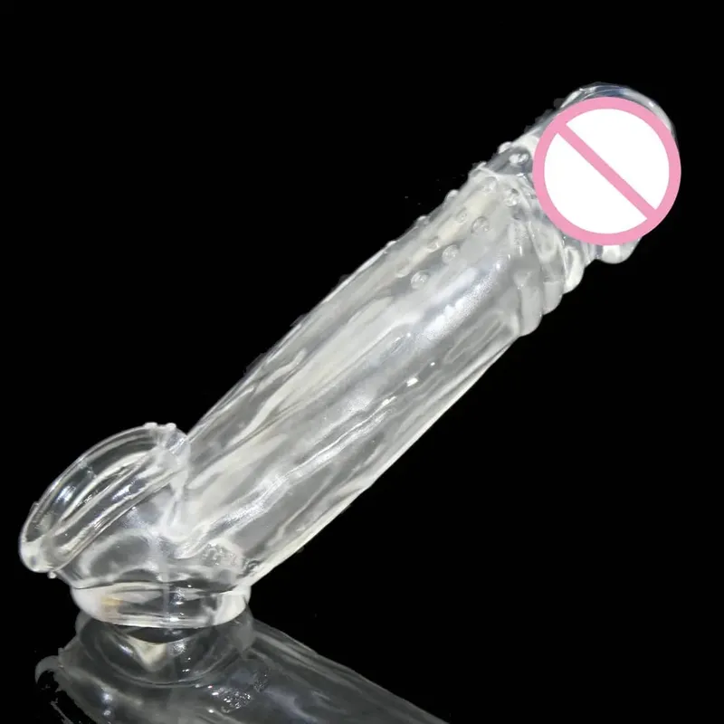 Preservativo retardante reutilizável, 2 anéis, ampliação transparente, impotência, extensão do pênis, manga peniana duradoura, produto sexual, brinquedos masculinos, vibrador — image 1