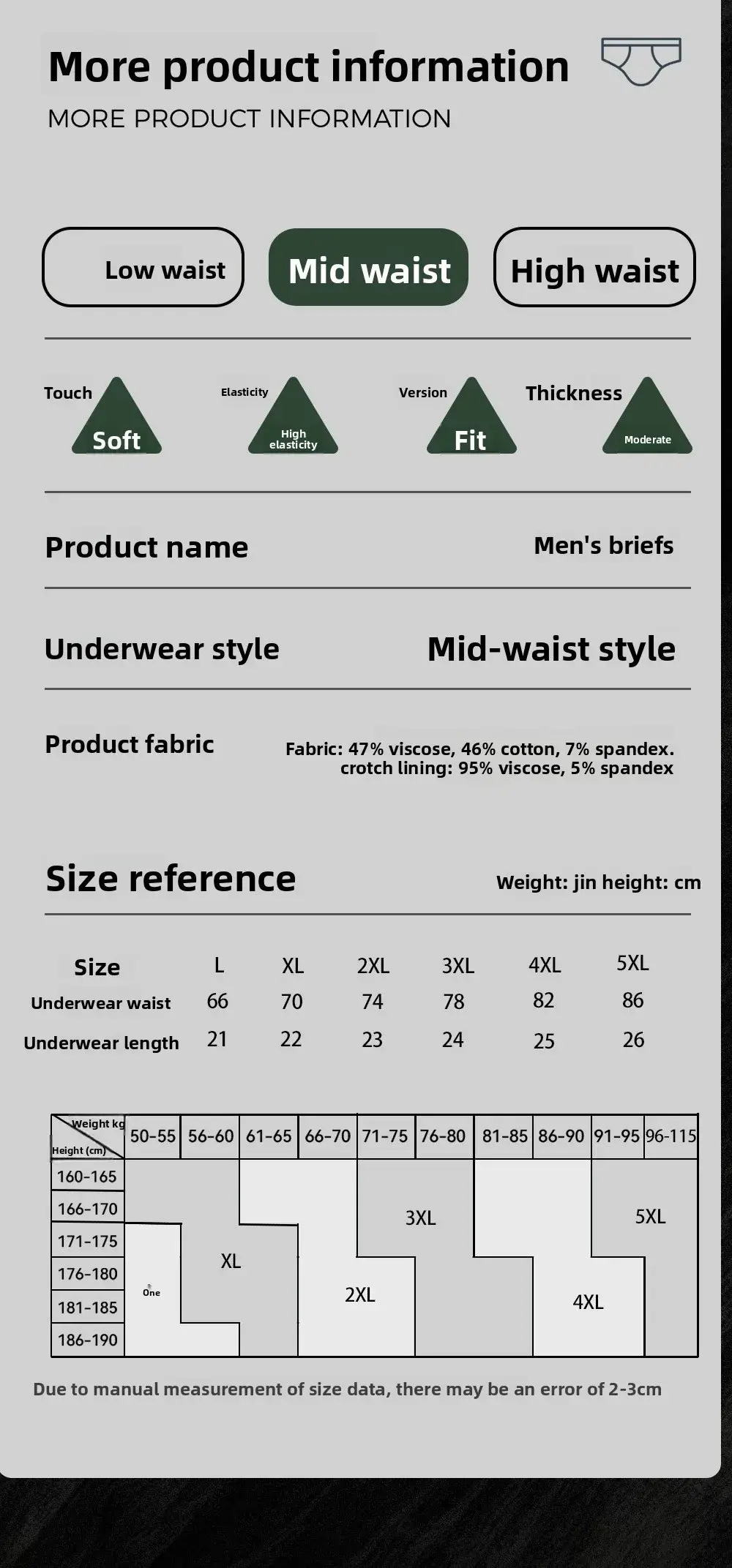 3pcs Sexy Men Waffle Cotton Briefs with Raised Bag Support Pouch with Hole U Spacious Separate Crotch Breathable Anti-sweat — image 14