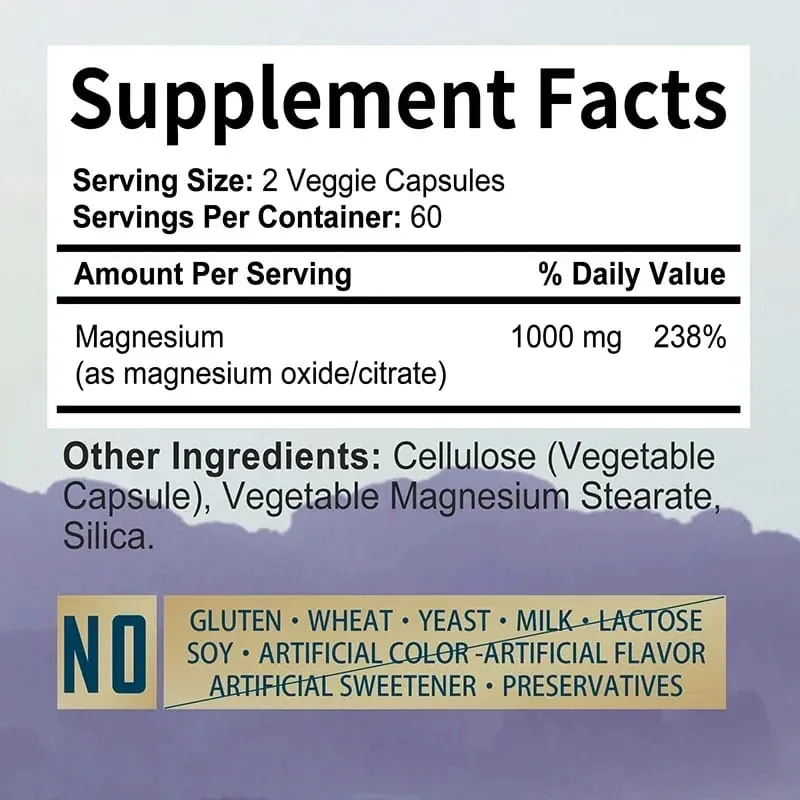Magnesium Citrate - Supplement for Stress Relaxation Bone Sleep Heart Health Nerve Muscle & Metabolism — image 2