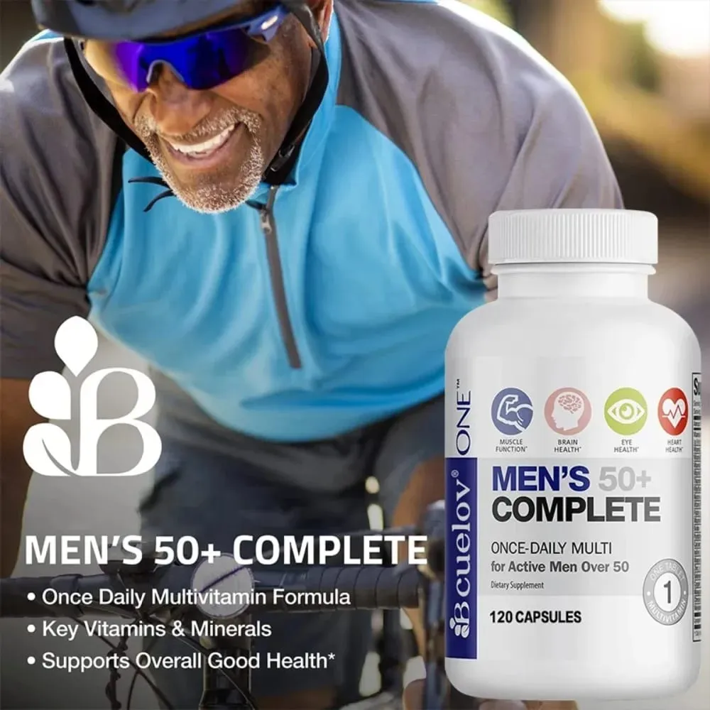 Men's Multivitamin for 50+ - High Potency Formula for Brain Eye & Heart Health for Brain Eye & Heart Health 120 Capsules