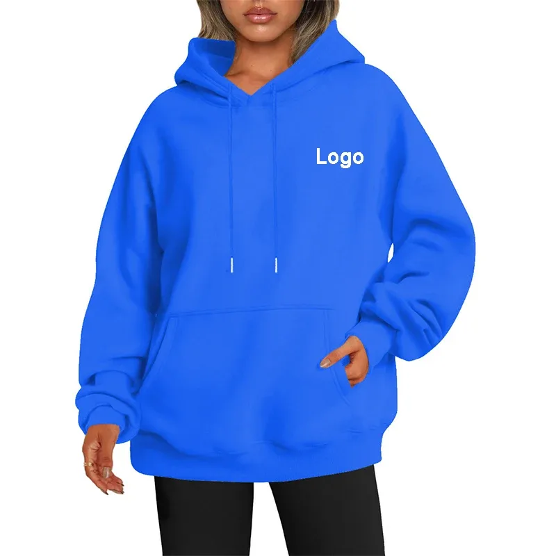 Hoodie Kebesaran Kustom Sweater Wanita Fashion Dicetak Longgar Lengan Panjang Bahu Manset Jatuh Sweater Ala Jalanan Sudadera — image 11