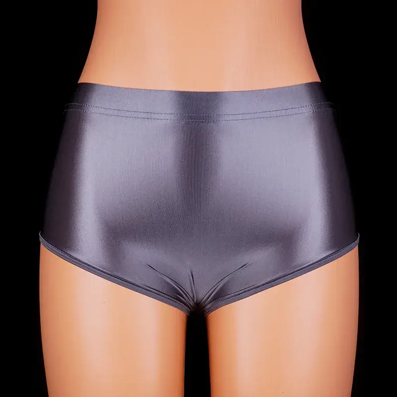 Satin glänzende Spandex-Shorts für Männer, extra kurze Biker-Shorts, glänzende Fitness-Kleidung, sexy Glitzer, Laufen, Fitnessstudio, sexy Unterwäsche für Männer