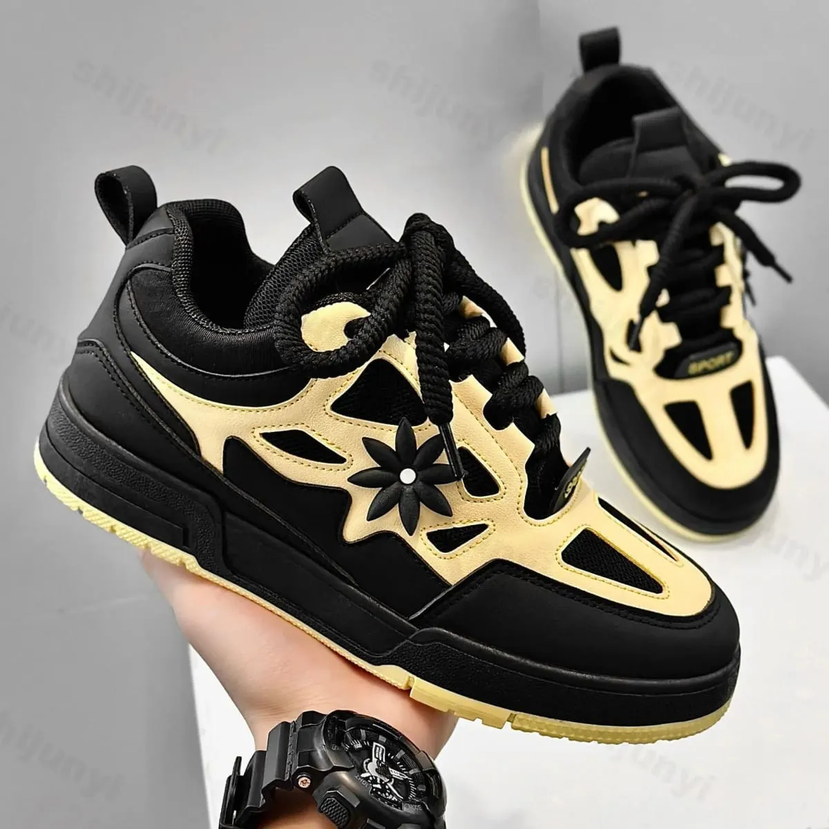 Chaussures vulcanisées à plateforme pour hommes, nouvelle mode, semelle épaisse accrue, respirantes, résistantes à l'usure, chaussures de sport décontractées pour hommes — image 1