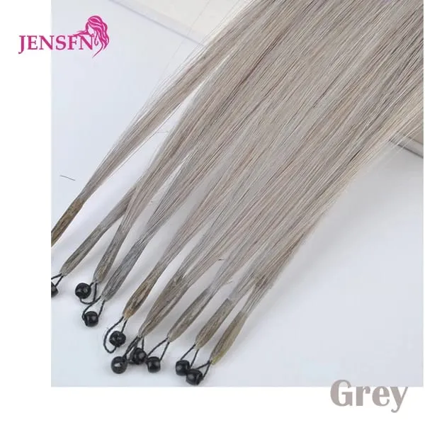 8D Natural Hair Extensions Human Hair 10pcs 0.5g/s Micro Ring 18Inch Micro Link Hair Loop Extension For Women variety of color — image 21