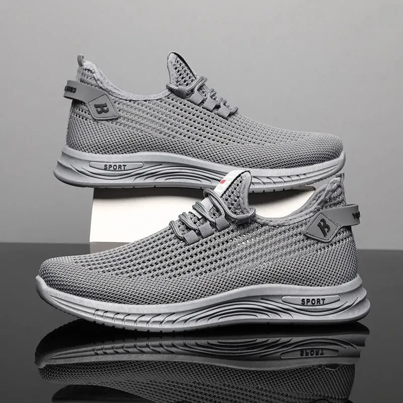 Scarpe da ginnastica leggere in maglia a rete da uomo Suola morbida con cuscino Scarpe da ginnastica per camminare quotidianamente Calzature da corsa per palestra all'aperto traspiranti antiscivolo — image 3