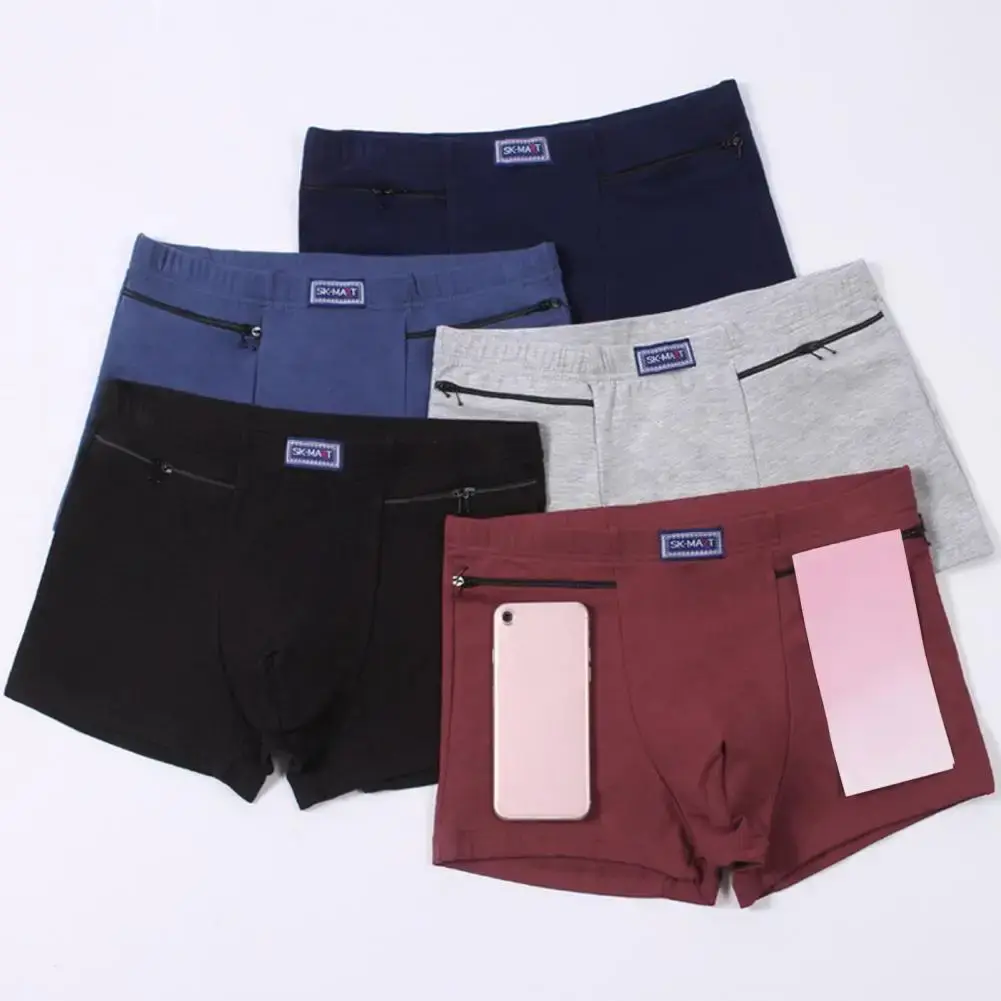 Tasche da uomo Slip antifurto Boxer Mutandine elastiche senza cuciture Tinta unita U-Bump Pantaloncini maschili Mutande Abbigliamento quotidiano — image 4
