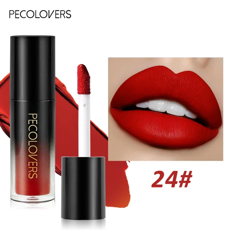 หลายสี Matte Velvet ลิปกลอสกันน้ำ Long-Lasting Non-Stick CUP Smooth ลิปสติกใช้สีสูง Rendering — image 14