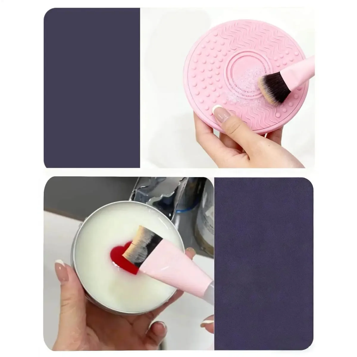 Sapone detergente per pennelli da trucco con tappetino in silicone Pulisce in profondità il trucco impermeabile per spugne sintetiche per pennelli da trucco naturali — image 5