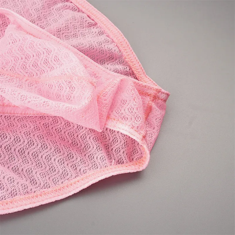 Ultra Thin Strap Mesh Nylon Briefs for Men Bulge Pouch Low Rise Breathable Male Underwear Sexy Plus Size Panties S-XL — image 14