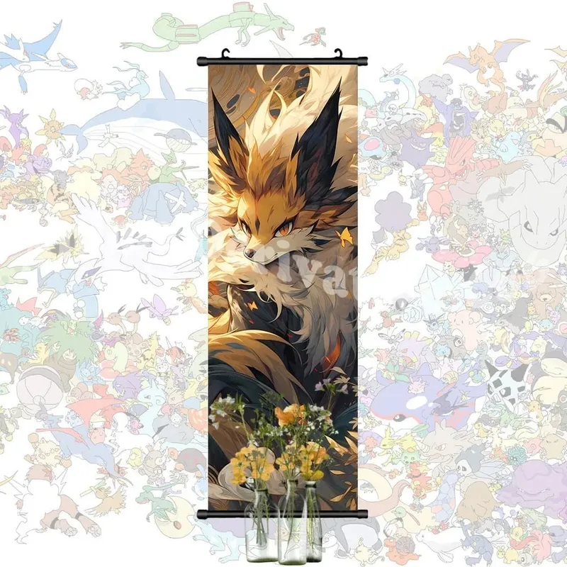 Poster stampato Anime Opere d'arte da parete Gengar Immagini Charizard Dipinto su tela Pikachu Appeso Pergamene Home Room Decor — image 8