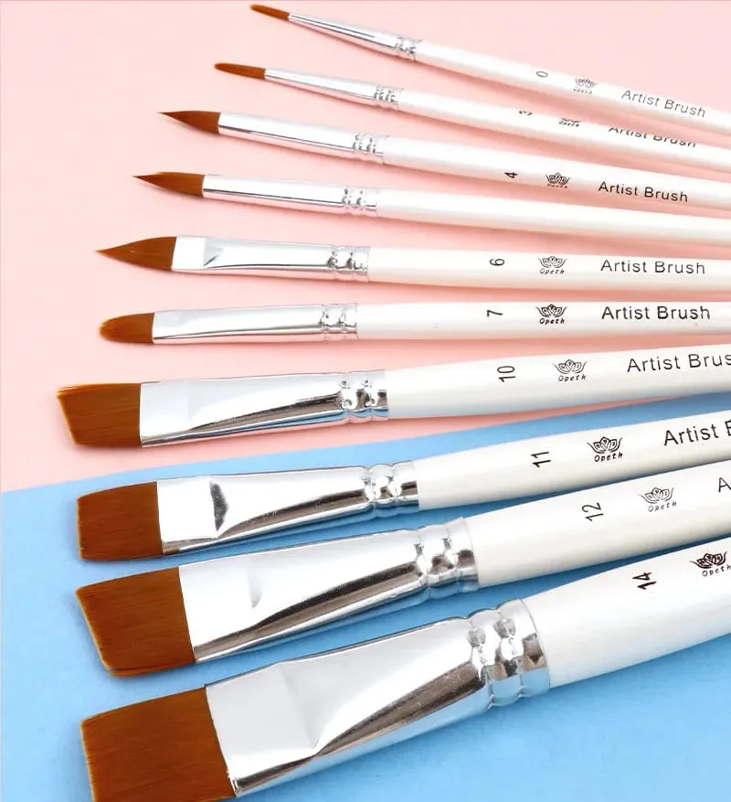 10 ชิ้น Professional ภาพวาดชุดแปรงขนแปรงไนลอนสำหรับ Stage แต่งหน้ากลีบโดมเคล็ดลับ Art แต่งหน้าเครื่องมือ — image 5