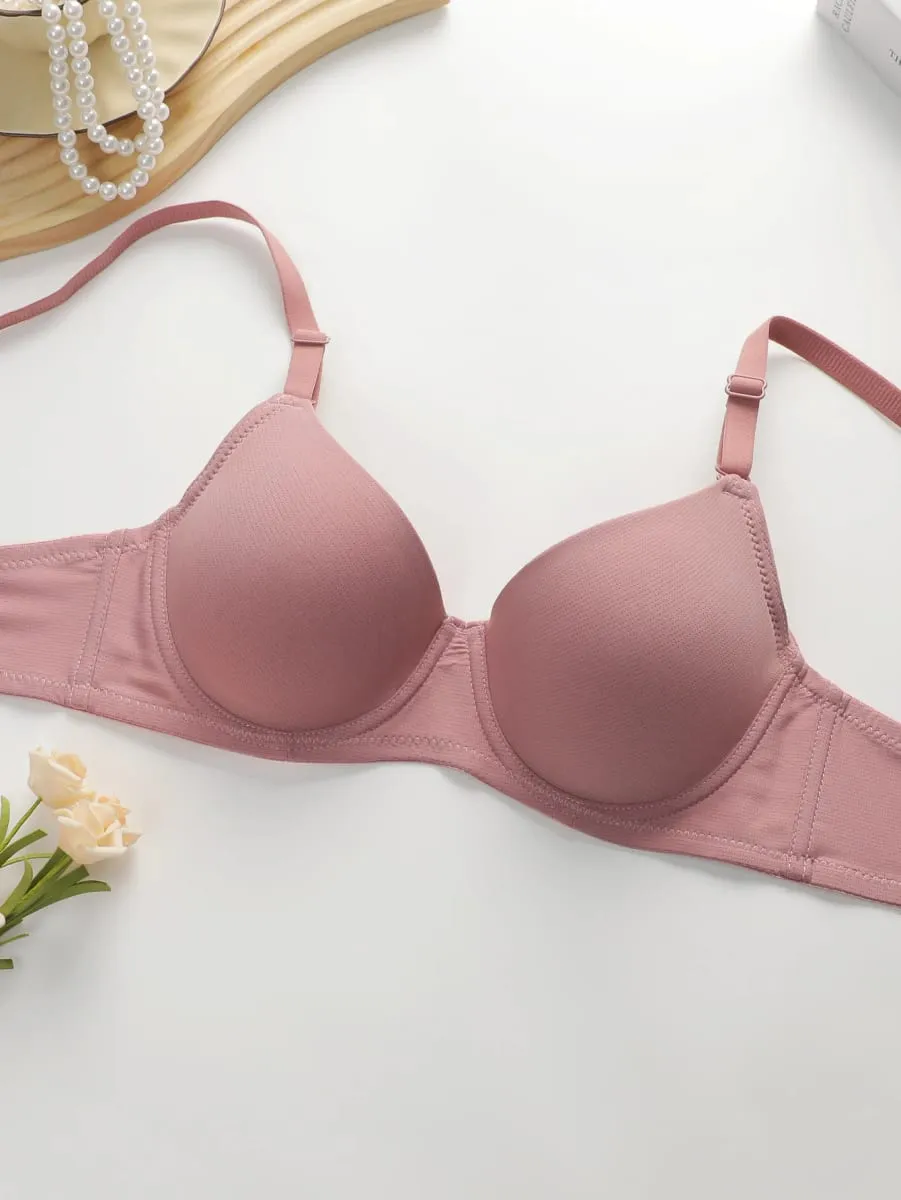 Set di biancheria intima con ferretto solido Set di mutandine intimo Reggiseno push up da donna con anello in acciaio Intimo intimo — image 4