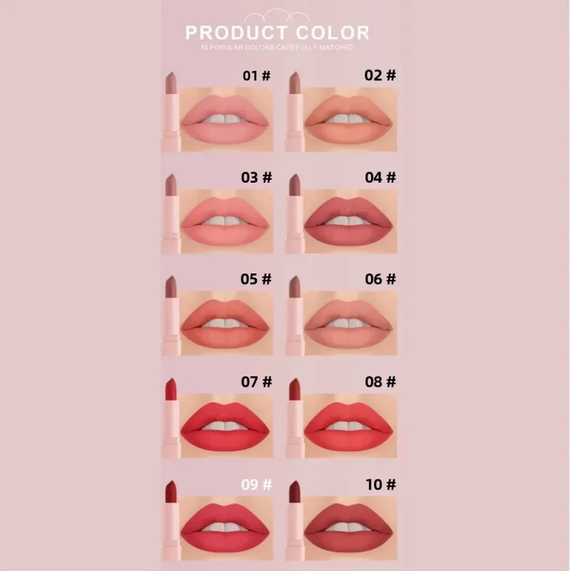 Mini Matte Lipstick Gift Set 10 Colors Saturated Velvet Finish Long Wear Lip Makeup For All Day Moisturizing — image 6