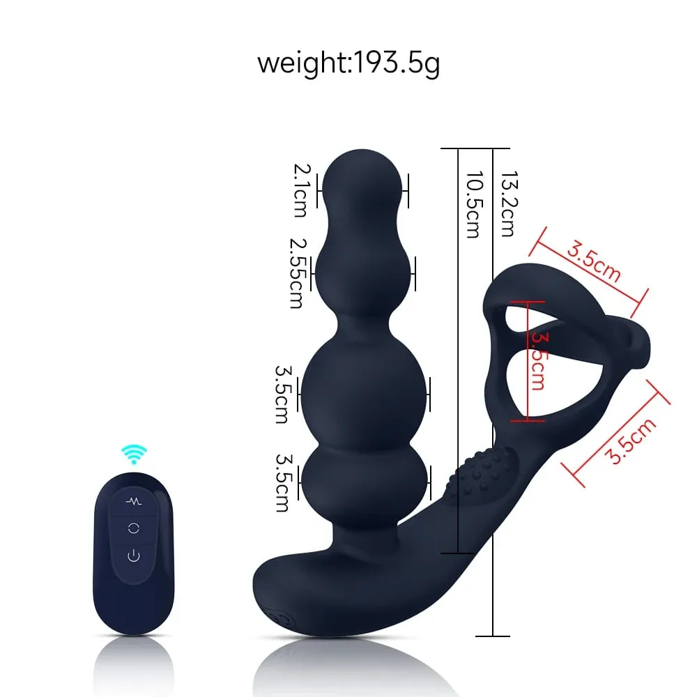 360° roterende analperler prostata massageapparat med cockring fjernbetjening Vibrerende buttplug - voksenlegetøj til mænd — image 6