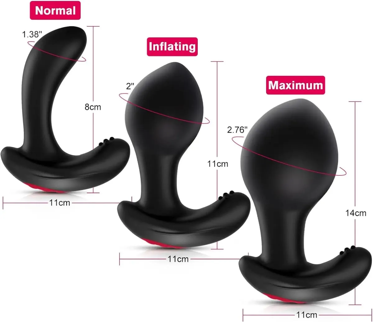 Vibratore anale Gonfiabile Butt Plug Massaggiatore prostatico remoto Gonfiaggio automatico Stimolatore vibrante maschio-femmina della prostata