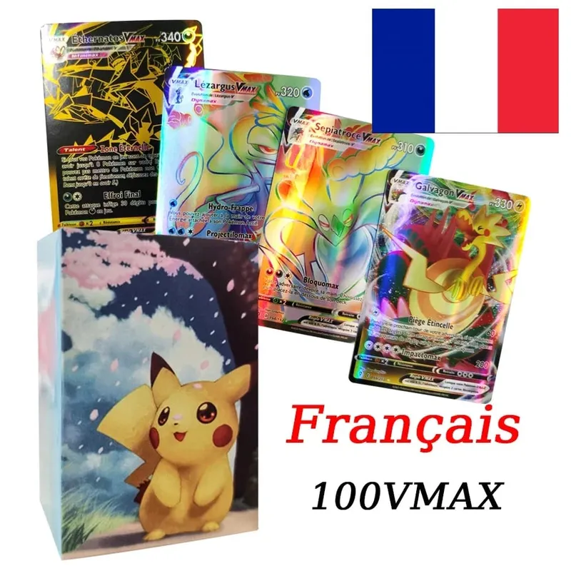 2025 Nuova Versione Francese Carte Pokemon VMAX V EX GX MEGA Carte Collection Battle Trainer Per Bambini Giocattoli Di Natale Regalo — image 7