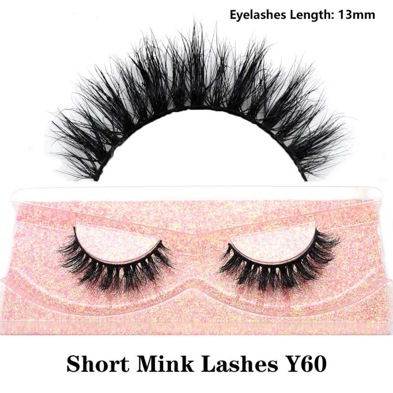 Mink จริงปุยสั้น Eye Lashes Extension Wispy นุ่มธรรมชาติขนตาปลอมสั้นสวมใส่ทุกวัน Full Strip Lashes แต่งหน้า — image 39