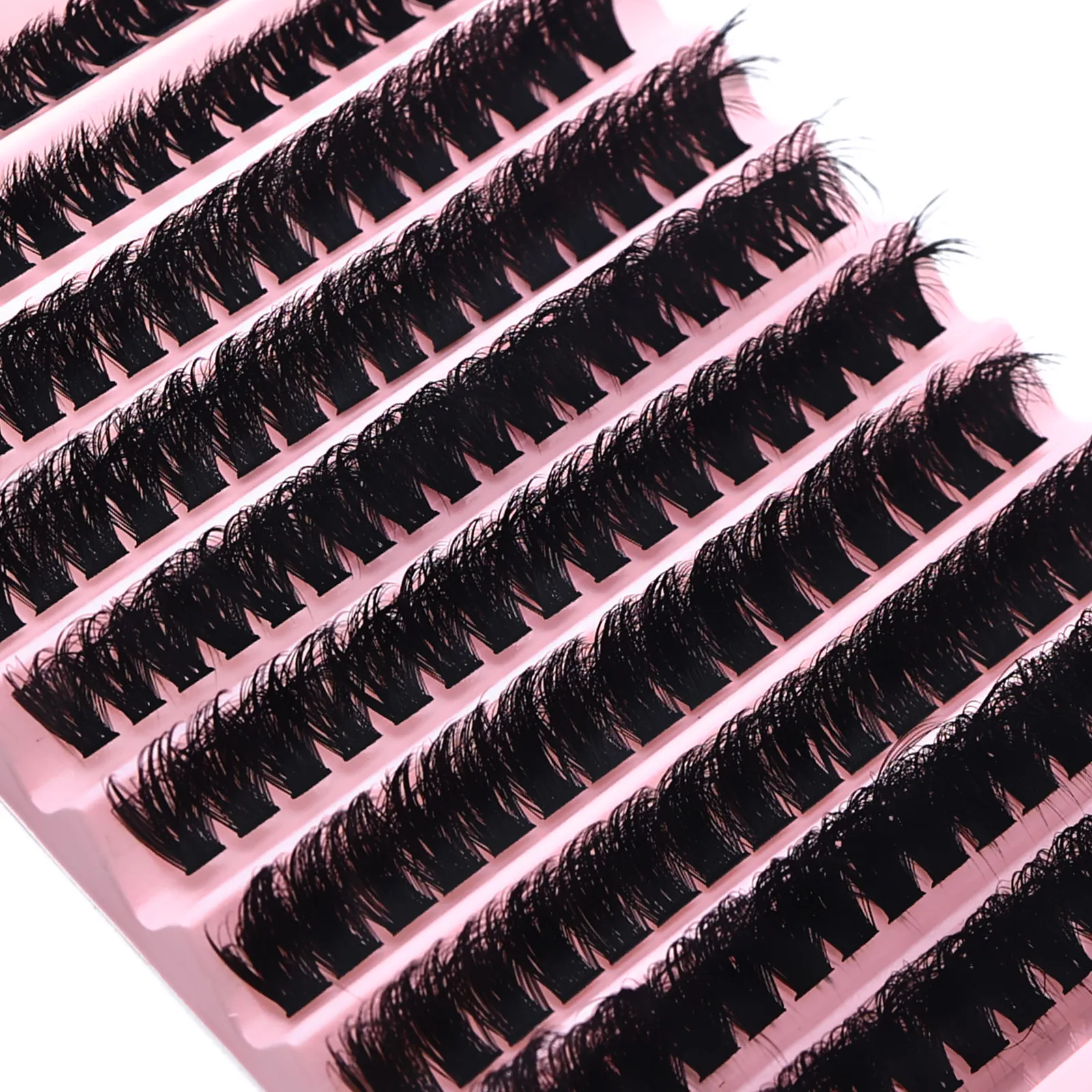 Extensions de cils en grappe à faire soi-même, boucles D, cils individuels moelleux, segmentés, réutilisables, pour débutants, maquillage des yeux à domicile — image 2