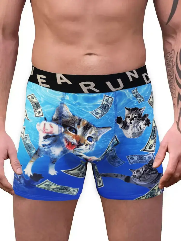 Pantaloni da tilamento con motivo divertente stampato 3D da uomo alla moda, boxer sportivi ad asciugatura rapida, traspiranti e confortevoli, taglie forti — image 4