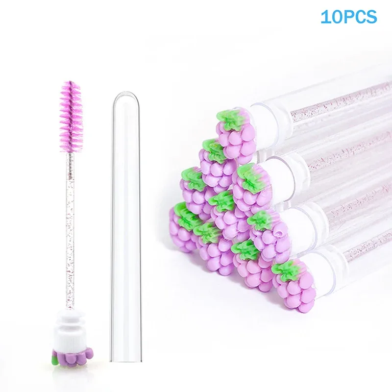10 ชิ้น/เซ็ตคอลเลกชันผลไม้แปรงมาสคาร่าReusable LashแปรงหลอดSpoolies Lash ExtensionแปรงApplicatorsแต่งหน้าเครื่องมือ — image 18