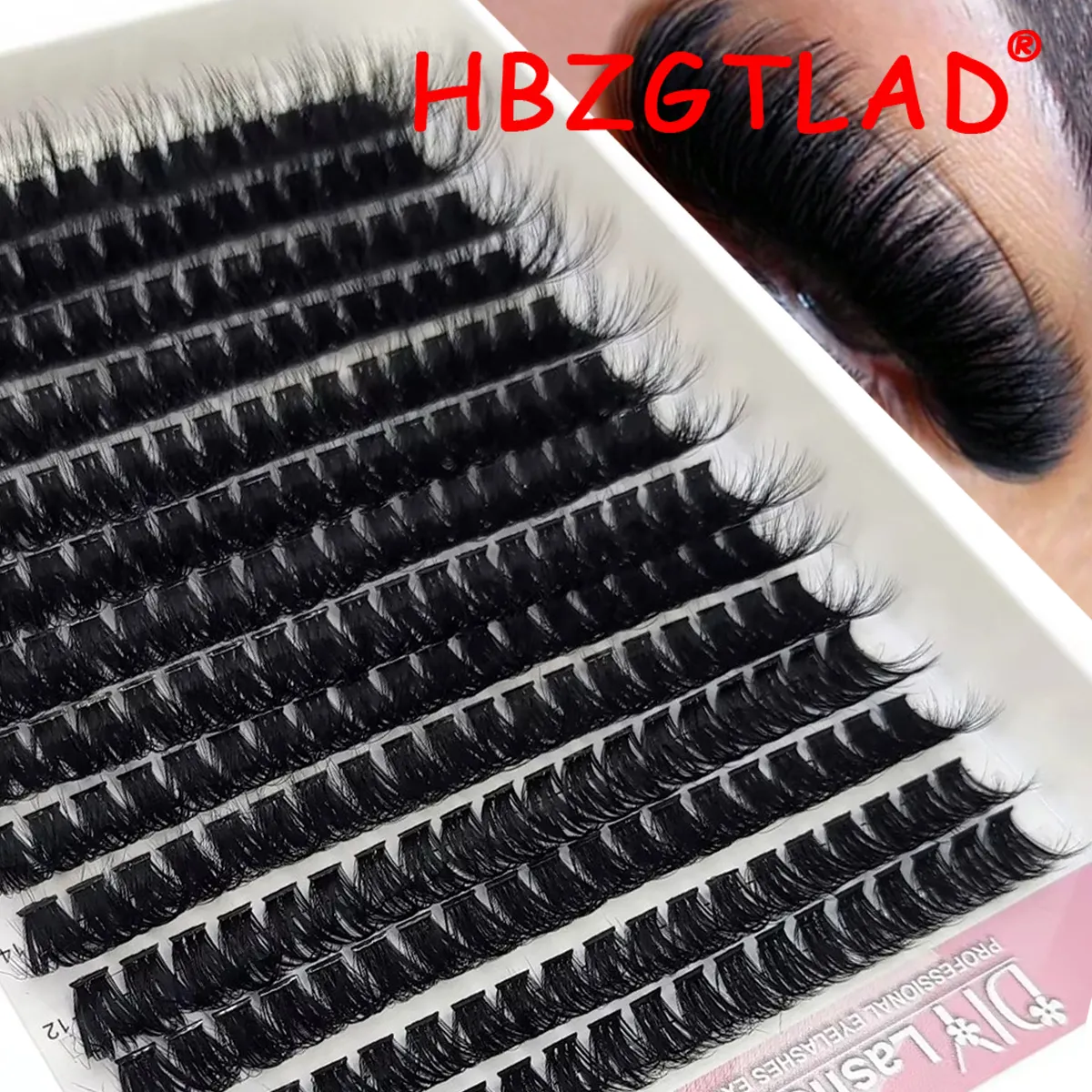 14 Reihen Fluffy Lash Bundle Thick Curl Lash Bundle Extended 80D-100D Cat Eye Lash Extension Wimpern — image 1