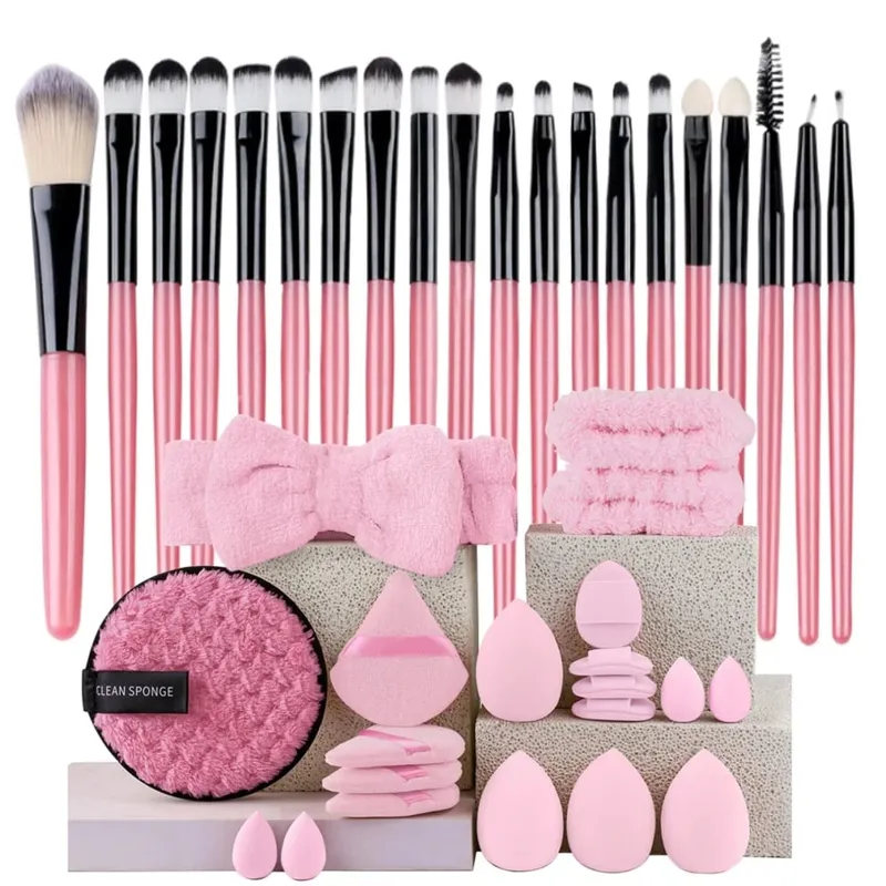 Set Berus Mekap Premium Synthetic Kabuki Foundation Concealers Powder Blush Blending Face Eye Shadow Brush Set — image 9