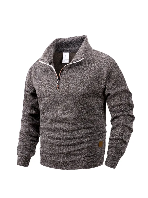 Sweatshirts pour hommes Pull-over plus épais d'automne Pull-over à demi-fermeture Éclair Hiver Masculin Col roulé Sweat-shirt à capuche Extérieur