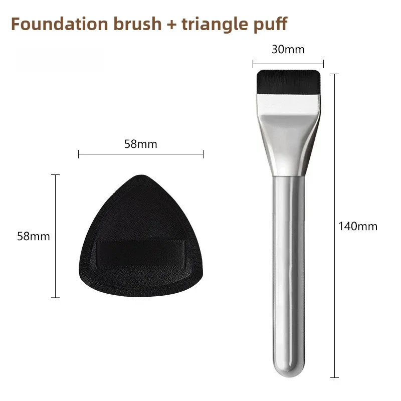 Ultratynd Foundation Brush Makeup Mixing Palette med Spatel Flad Face Contour Brush Kosmetisk Puff Blender Beauty Makeup Tools — image 10
