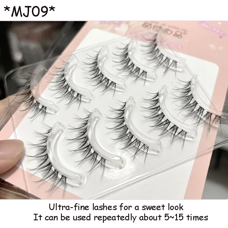 Faux-cils naturels à tige transparente fine, cils Manga, fournitures de cils novices, bâton de maquillage coréen — image 3