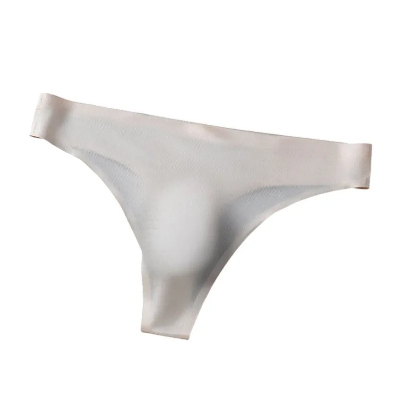 ผู้ชายไม่มีรอยต่อผ้าไหมน้ำแข็งชุดชั้นใน G-String 3D Bulge POUCH Low-RISE T-Back Thongs Low RISE Men กางเกงบิกินี่ U กระเป๋าชุดชั้นใน — image 15
