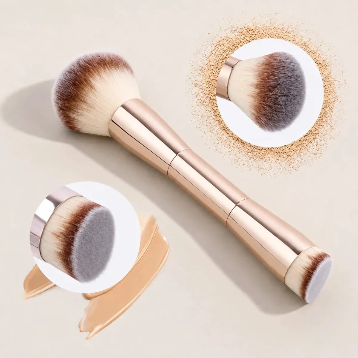 20 ชิ้น Professional แปรงแต่งหน้าแปรงแต่งหน้าโลหะ Wand พร้อมกระเป๋ากำมะหยี่ Soft Foundation Powder Blush อายแชโดว์ Eyebrow B — image 6