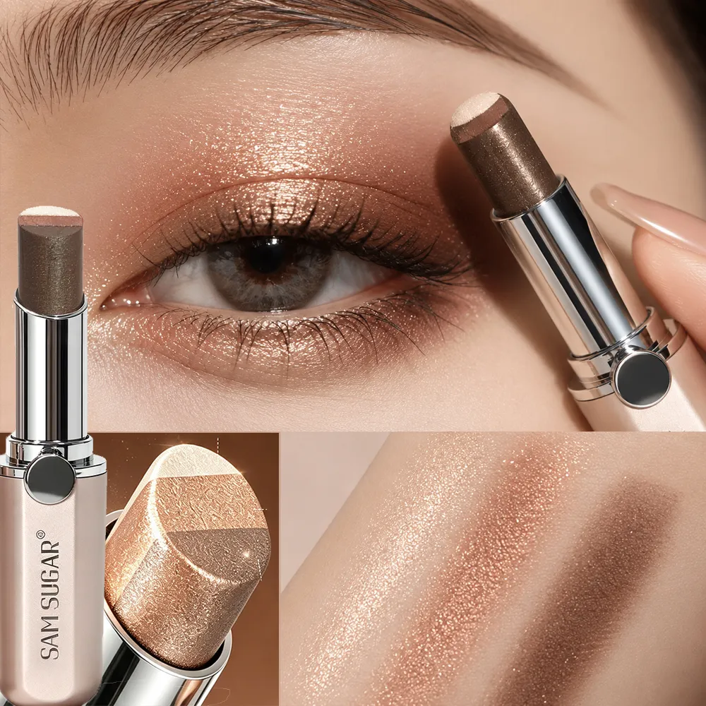 Aegyo Sal Aufhellender Highlighter-Lidschatten-Make-up, 3-Farben-Farbverlauf-Perlglanz-Lidschattenstift, wasserfest, weicher Glanz, Schimmer — image 3