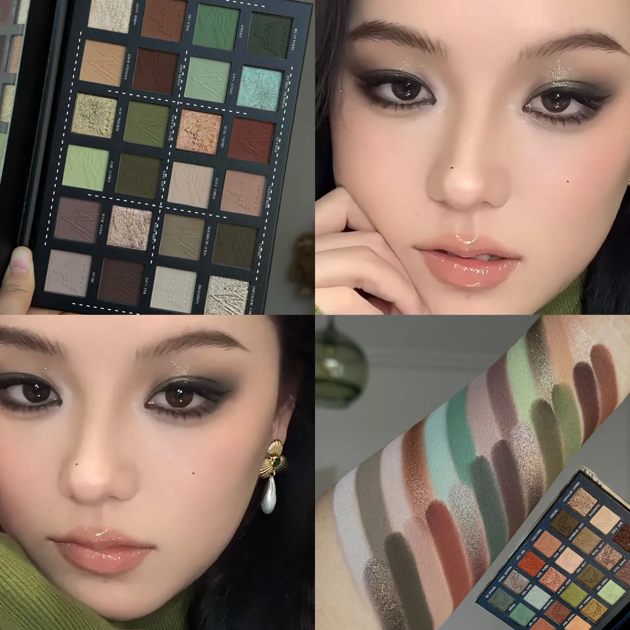24 สี METALLIC Glitter อายแชโดว์ Matte Shimmer Eye Shadow แต่งหน้าแผ่น Earth Powder Punk Smoky Dark สีเขียวอายแชโดว์ Make Up — image 2