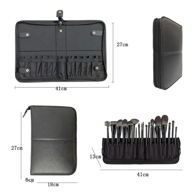 29 Holes Foldable Makeup Brush Bag Women Cosmetic Brushes Storage Bag Makeup Tools Organizer Waterproof Nylon Makeup Storage Bag — image 3