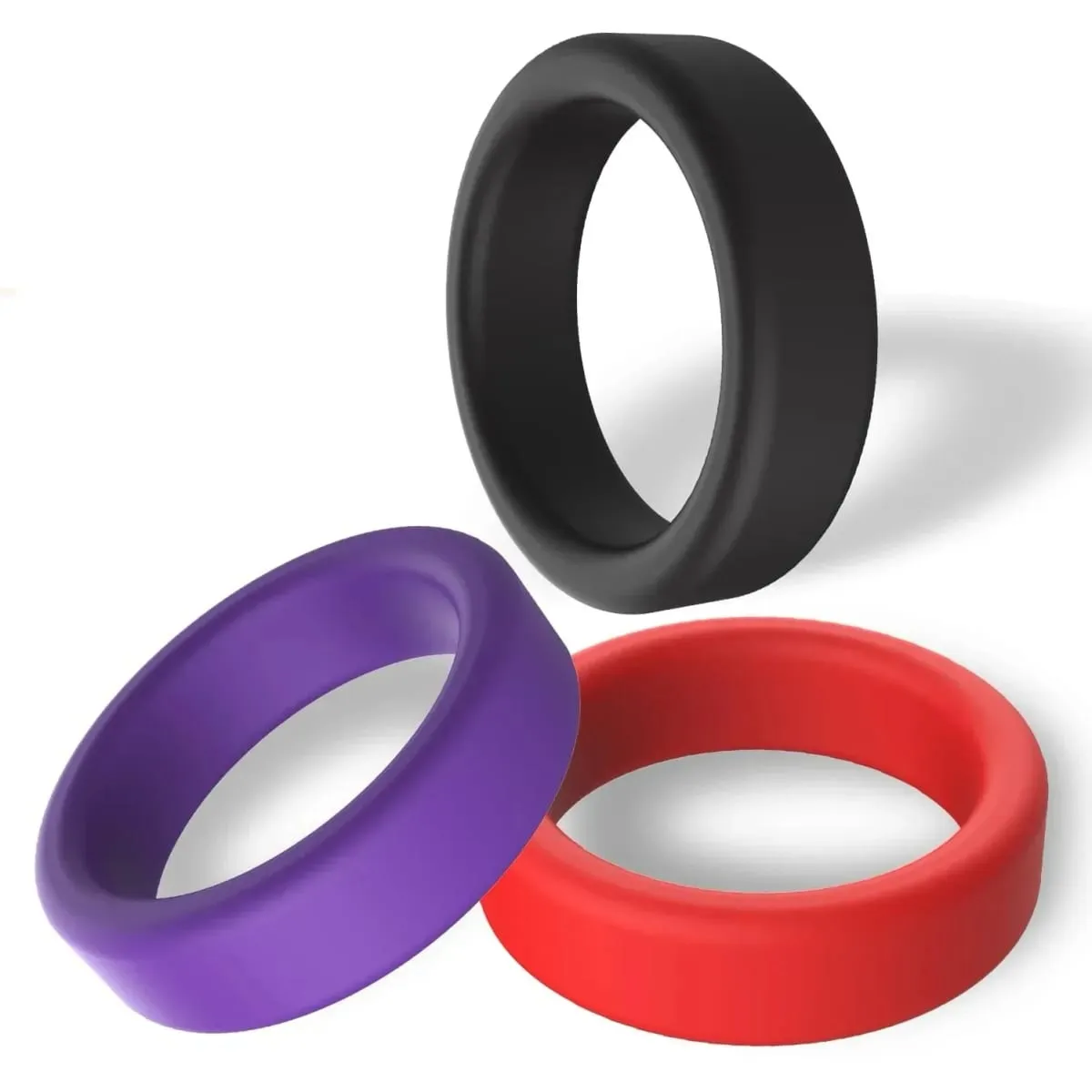 3 sztuk/zestaw pierścień na penisa opóźnienie wytrysku silikonowe wielokrotnego użytku nasienie Cock Rings na dla mężczyzn powiększenie zabawki erotyczne dla mężczyzn pierścionki dla par — image 1