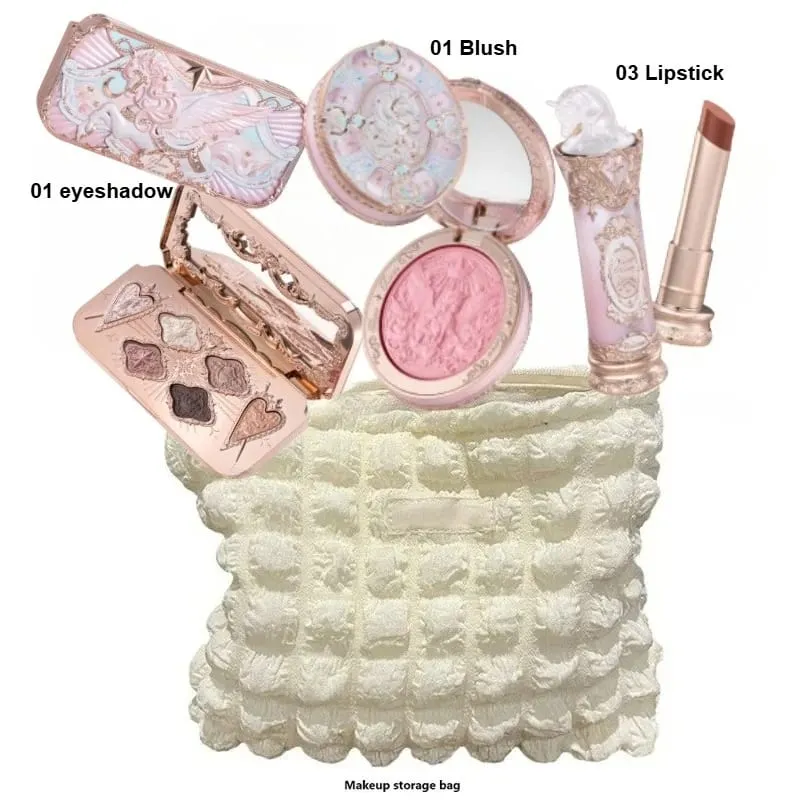 Maquillage fleur sait ensemble Swan Ballet série Six couleurs fard à paupières Palette en relief fard à joues brillant rouge à lèvres Kit avec sac tout en — image 23