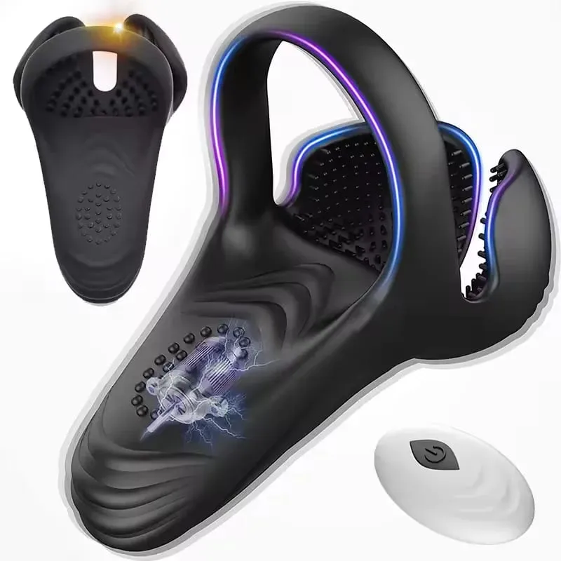 Penggetar Cincin Zakar Zakar untuk Lelaki Perangsang Testis Tanpa Wayar Lelaki Alat Kawalan Jauh Glans Massager Masturbator Mainan Seks untuk Lelaki 18+ — image 1
