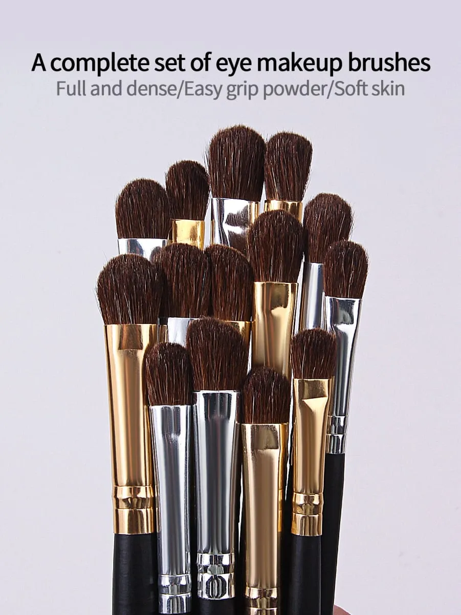 14 Pieces Wooden-Handled Eye Makeup Brushes Eyeshadow Brushes and Eyebrow Brushes Are Multi-Functional Beauty Tools — image 4
